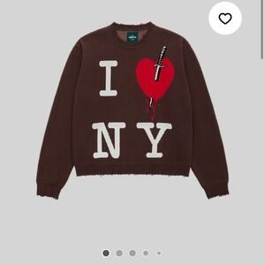 Chamberlin NY Stabby I Love NY Distressed Crew Neck Sweater